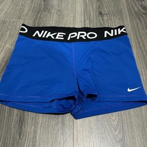 Nike Pro Royal Blue Shorts with Black Waistband